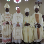 (L-R) Archbishop Alfred Martins, Fr. Hartnett SMA, Bishop Albert Fasina and Bishop Felix Ajakaiye