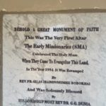 plaque celebrating 1st SMA mass celebrated in mid-west Nigeria